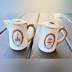 Vintage Disneyland Castle Mini Teapots Souvenir Salt & Pepper Shakers Japan